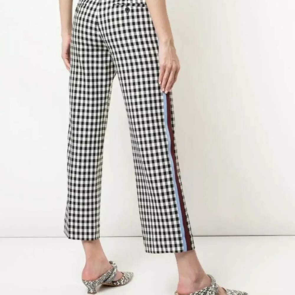 Derek Lam 10 Crosby checkered pants with stripes - Picture 2 of 4